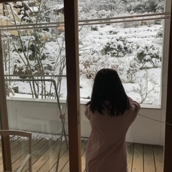 初雪だー