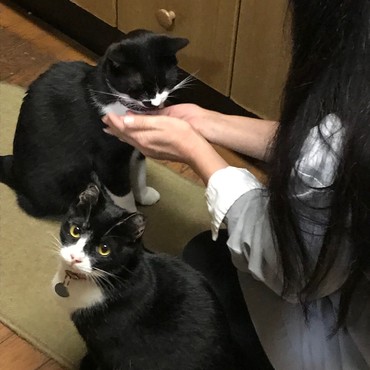 乳母はせっせと　お給仕中☆　若様の次は姫様がお持ちです（笑）