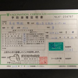 2018.9/12 5種混合ワクチン接種