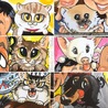 わんずにゃんずのご依頼も多くご家族とともにお描きしてます。