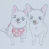 プロの方に書いてもらった　たろべとごまっちの似顔絵です。