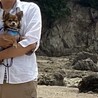 beach with dog ラン
