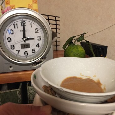 深夜食堂…朝晩のお薬の時間は夕方18時と明け方3時〜朝になるともう居ないから(^_^;)
