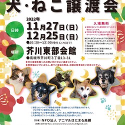 NPO法人アニマルはにまる高槻による犬・猫譲渡会