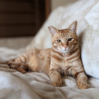 にゃんぷろ大好き！茶とらの色絵くん