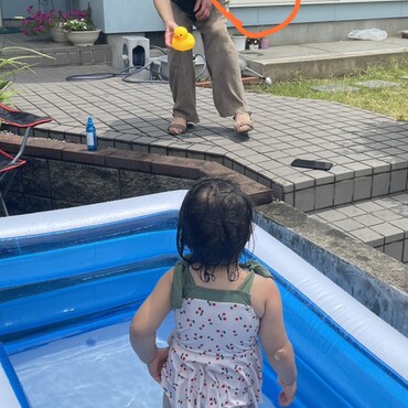あの子　水に入れられて(ToT)大丈夫かしら？