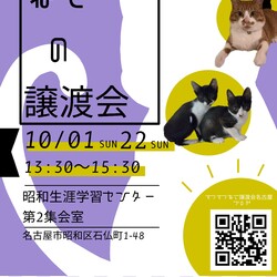 猫の譲渡会　in　名古屋市昭和生涯学習センター サムネイル1