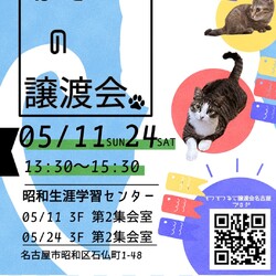 猫の譲渡会　in　名古屋市昭和生涯学習センター