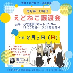えどねこ譲渡会 江戸川区保健所（小岩健康サポートセンター）