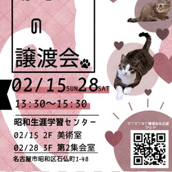 猫の譲渡会　in　名古屋市昭和生涯学習センター