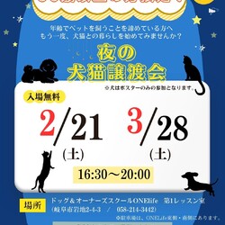 60歳以上の方限定！夜の犬猫譲渡会