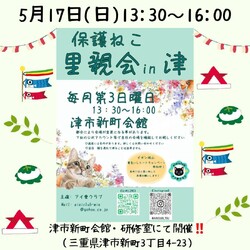 5/17保護猫の里親会in津市